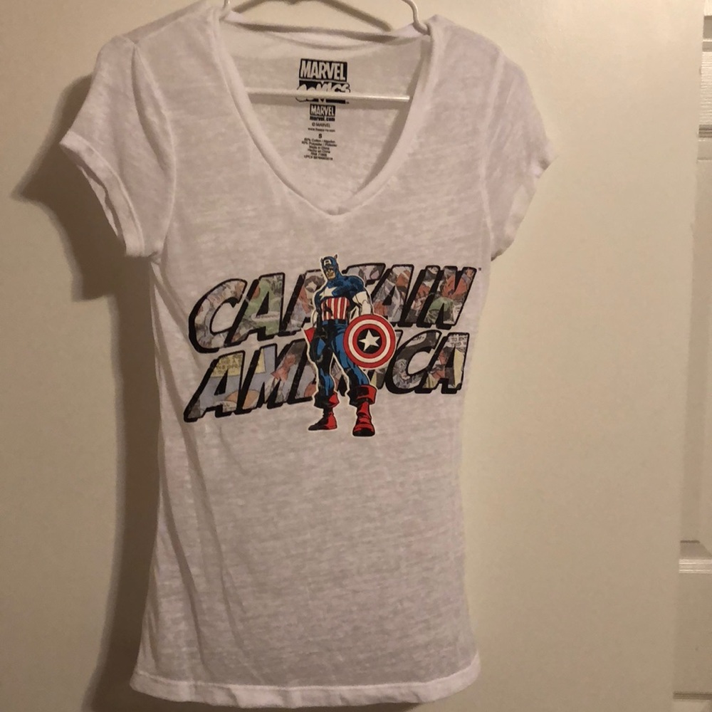 Marvels captain America burn out comic tee
